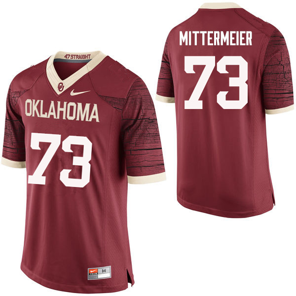 Men Oklahoma Sooners #73 Quinn Mittermeier College Football Jerseys Limited-Crimson